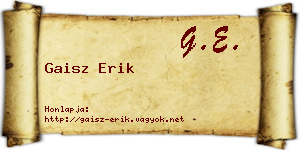 Gaisz Erik névjegykártya